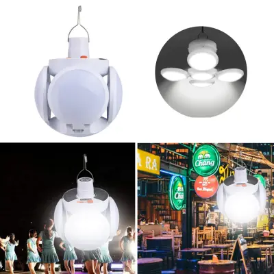 LED Solar Light Football Shape UFO Lamp- USB, Rechargeable Portable, Remote Lantern Camping