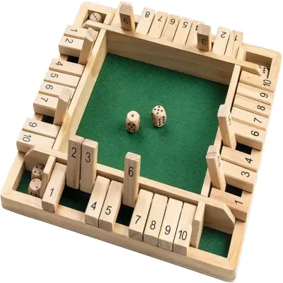 Growupsmart 4-Way Shut The Box Dice Game For Kids + Adults Smart Game